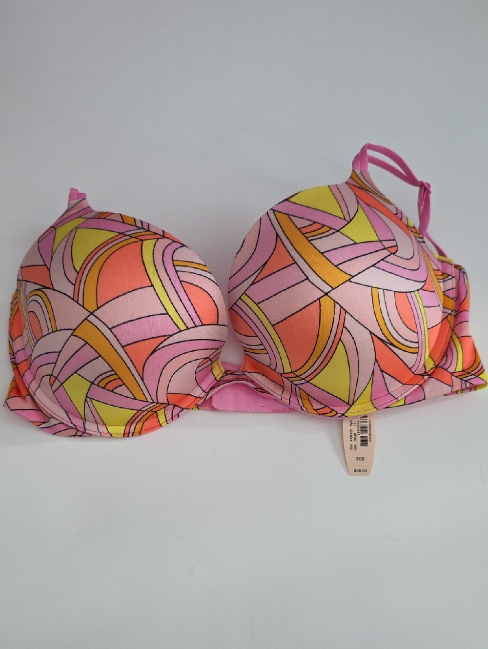 Victoria's Secret Pink, Orange & Yellow Retro Print Push-Up Bra